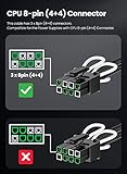 Fasgear PCIe 5.0 GPU Power Cable Sleeved 70cm 16pin(12+4) 12VHPWR Connector for RTX 3090Ti 4080 4090 4070Ti 3x8pin(4+4) CPU Male Plug Only for Corsair/Great Wall/Thermaltake Modular Power Supply - Image 3
