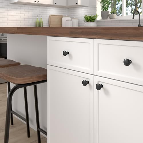 Image of Richelieu Hardware BP9041900 Copperfield Collection 1 3 /16-inch (30 mm) Matte Black Functional Cabinet and Drawer Mushroom Knob for Kitchen, Bathroom, and Furniture