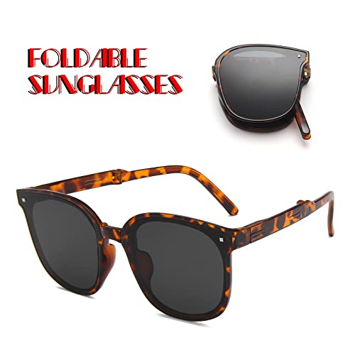 Generic Trendy Sunglasses For Women Man Polarized Foldable Round Chic Retro Sun Glasses Cat 3 (Orange, One Size), 5h4TUAMD92