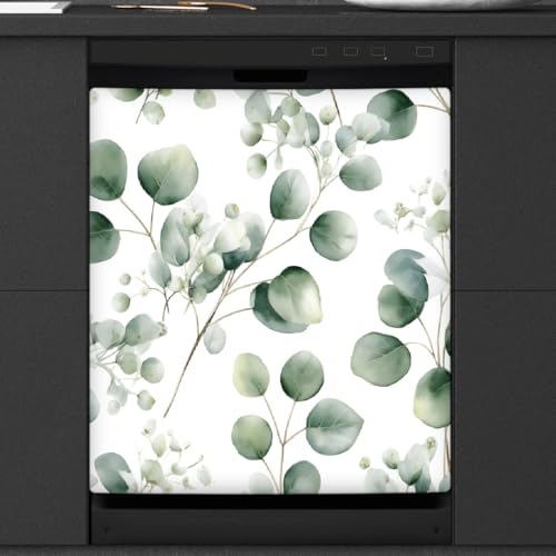 Mexpekil Eucalyptus Leaves Leaf Geschirrspüler-Magnetabdeckung, 53,3 x 66 cm, dekorativ, wasserdicht, Geschirrspüler, magnetischer Aufkleber für Küchengeräte Mexpekil Eucalyptus Leaves Leaf Geschirrspüler-Magnetabdeckung, 53,3 x 66 cm, dekorativ, wasserdicht, Geschirrspüler, magnetischer Aufkleber für Küchengeräte