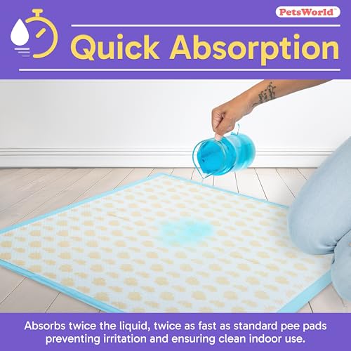 Image of PetsWorld Health Monitoring Dog Pee Pads 37 inchx54 inch 50 Count - XXXL Color-Changing Pet Pee Pads for Dogs & Pets, Leak-Proof Super Absorbent Dog Training Pads with Odor Control