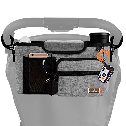 Homlynn Buggy Organizer Kinderwagen, Bietet Platz FüR 2 GeträNkehalter FüR Babyprodukte, Kann Zur Aufbewahrung Von Windeln Und Spielzeug Verwendet Werden, FüR Alle GeläNdewagenmodelle Geeignet