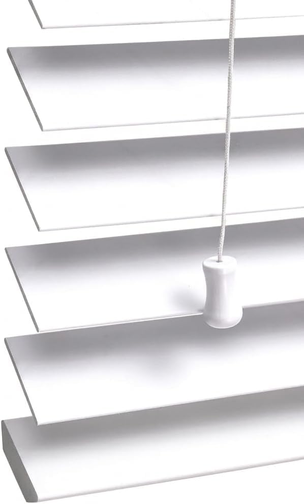 Home In Style 4U Faux Wood Venetian Blinds, White (W 190cm x L 150cm) — image 1