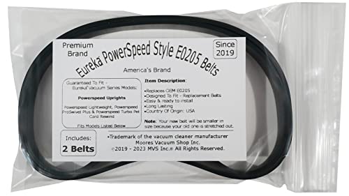 Image of Replacement Belts for Eureka #E0205 Powerspeed Lightweight, Pro Swivel Plus & Turbo Pet Cord Rewind Vacuum 2PK