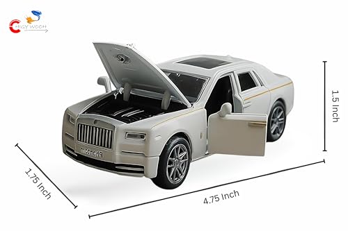 Image of Rolls Royce 1:36 Scale Toy Car | Pull Back Action Vehicles | Diecast Exclusive Zinc Alloy Metal Model Car for Kids | Openable Doors with Lights & Sound Toy Car for Boys & Collectors