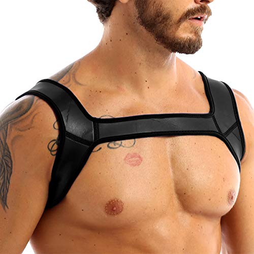 Mens Neoprene Double Shoulder Strap Harness Muscles Protector Belt Club Wear Costume2