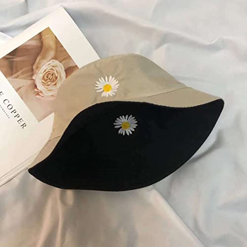 Image of Alexvyan Women Cotton Sun Visor Hats UV Protection Wide Brim Summer Cap Hat UV Protection Breathable Casual Beach Hat, Sun Protection Cap (Beige and Black Reversible), Large