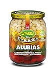 alubias blancas con chorizo y morcilla en olla rapida Frasco de vidrio con tapa abrefácil, contiene 335g de peso escurrido de mezcla de verduras y legumbres SIN CONSERVANTE