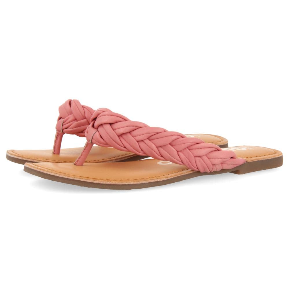 GIOSEPPO bicas women's black braided flat sandals, pink, 4 UK