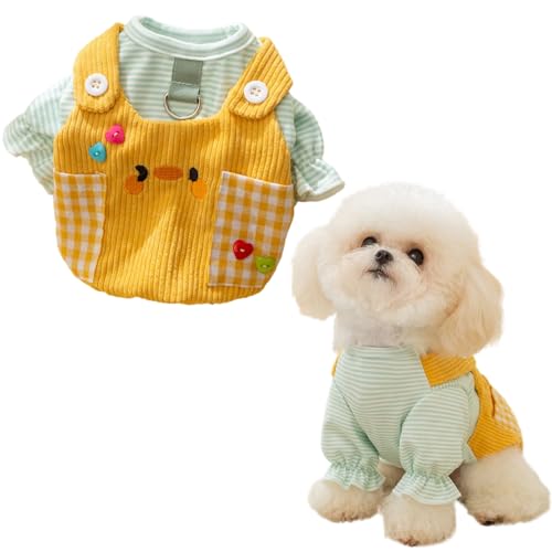 Pantalones de disfraz para perro M amarillo suave con anillo para correa