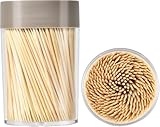 500 Pieces Bamboo Wooden Double-Points Toothpicks for Teeth Cleaning, Fruits, Desserts