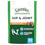 Greenies Supplements Hip and Joint Supplements for Dogs, Chicken Flavor, 6.08 oz. 30-Count