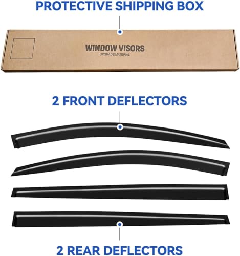 Image of Window Visors Rain Guards for 2021 2022 2023 2024 2025 2026 Toyota Sienna, Out-Channel Window Vent Wind Deflectors Visors Shades for 21 22 23 24 25 26 Sienna