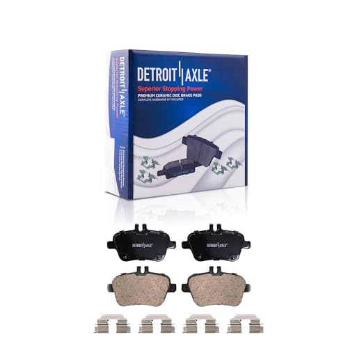 Image of Detroit Axle - Brake Kit for INFINITI QX30 Mercedes-Benz CLA250 GLA250 | Drilled and Slotted Disc Brake Rotors Ceramic Brake Pads Replacement 12.60 inch inch Front and 11.61 inch inch Rear Rotor