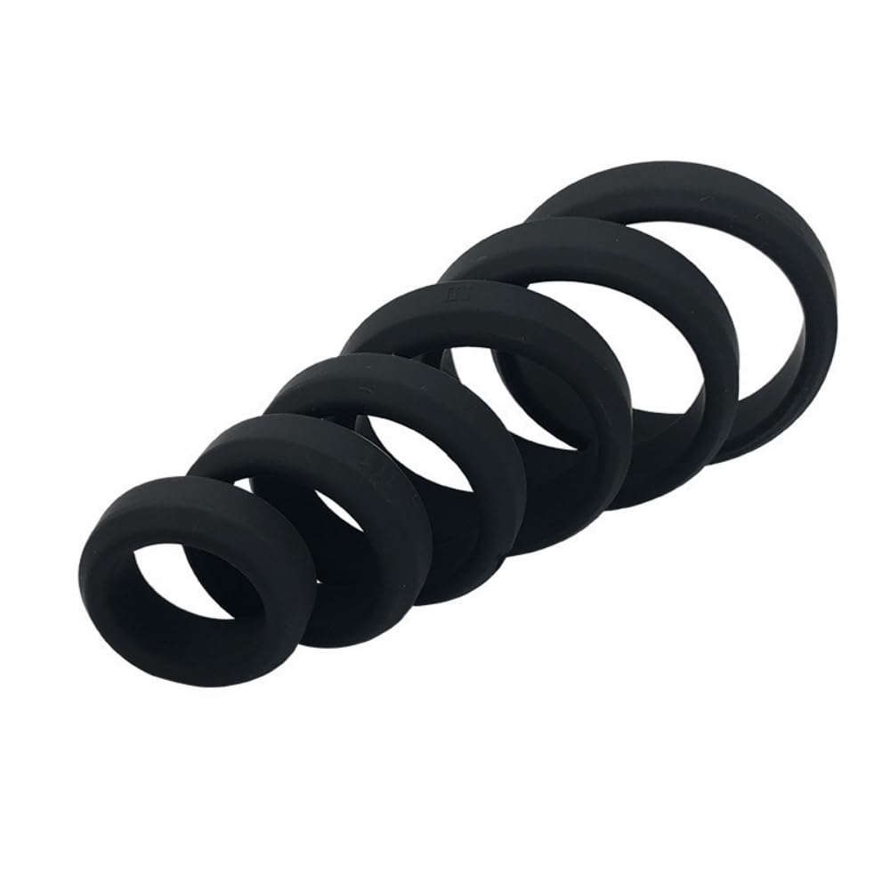 BeHorny Cock Ring Set, 6 Pieces Heavy Silicone Rings