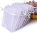 BARATTI - 100pz Sacchetti in Organza Velo 7x9cm, per Bomboniere, Matrimonio, Festa, Porta Gioielli - (Bianco)
