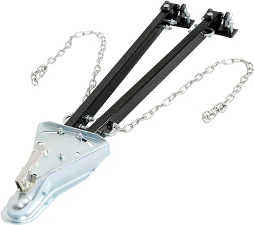 HECASA Adjustable Tow Bar, 5000 lbs Towing Capacity with Safety Chain Compatible with Most Bumpers and Mounting Area Ranges from 24\" to 41\" Wide for 2\" Ball Hitch Universal Steel Powder Coated Black