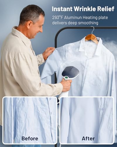 BEAUTURAL Steamer for Clothes, Portable Handheld Garment Fabric Wrinkles Remover, Aluminun Heating Plate, 35-Second Fast Heat-up, Large Detachable Water Tank (Only for 120V) - Image 6