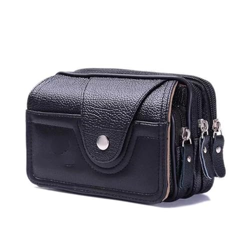 Sacs à main en cuir pour hommes avec poche cellulaire et fermeture éclair souple