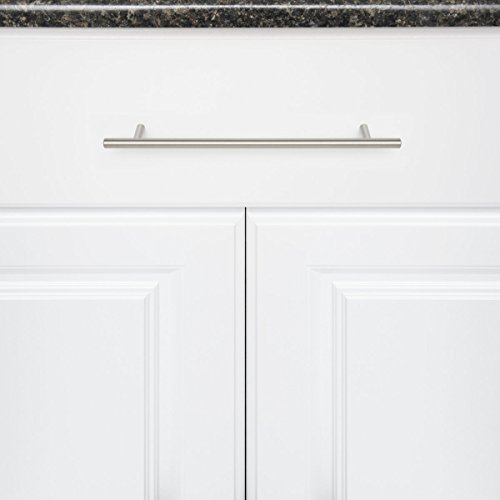 Amazon Basics Euro Bar Cabinet Handle (3/8-Inch Diameter), 11.19-Inch Length (8.82-Inch Hole Center), Satin Nickel, 10-Pack #TOP5
