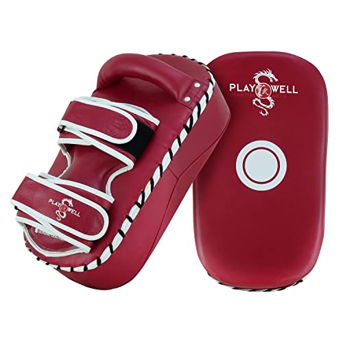 Coussinets de protection incurvés Playwell pour amortir les impacts de kickboxing et Muay Thaï