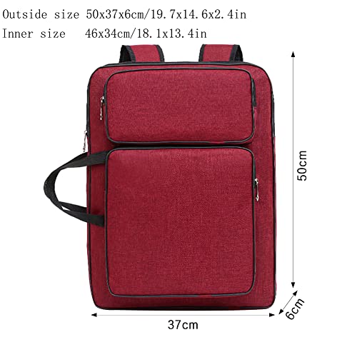 Image of 8K Artist Portfolio Case Art Backpack Drawing Board Bag Art Carrying Storage Bag Artist Portfolio Bag Adjustable Shoulder Straps Artist Travel Tote Bag for Drawing Painting Sketching Artwork Supplies
