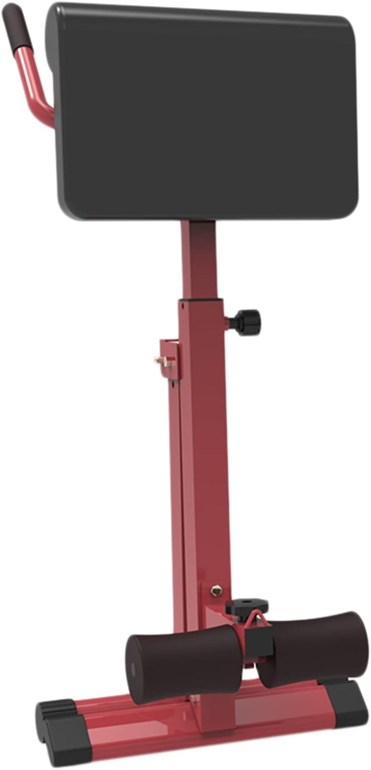 Roman Chair Back Extension for Tall Men, Heavy Duty Folding Roman Chair Hyperextension Ab Bench Exercise Equipment for Home Gym, Loads 330lbs (Color : Red)