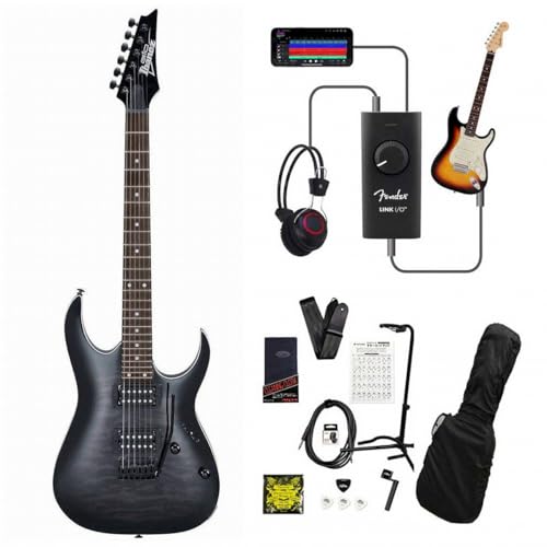 Ibanez/Gio Series GRGA120QA-TKS (Transparent Black Sunburst) 録音&セッションで上達!Link I/O付き13点セット
