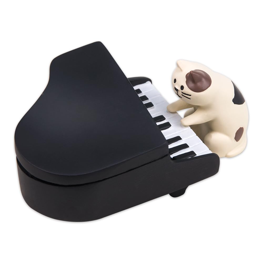 Amazon.co.jp: ZORZA 1セット 愛らしいピアノ猫の置物 楽しい猫 ピアノ