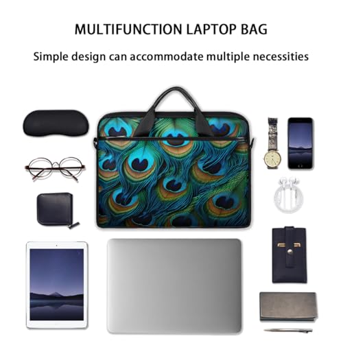 Bolso para portátil diseño pluma de pavo real 15 pulgadas miniatura 7