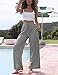 Tanming Wide Leg Linen Pants for Women Summer Flowy High Waisted Beach Palazzo Trousers (Grey-L)