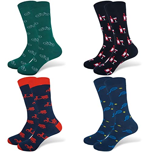 DIVER SOCKS 4 Pares de Calcetines hombre divertidos-Calcetines de dibujos con estampados graciosos...