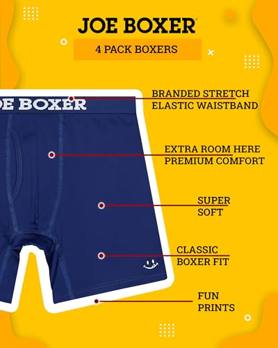JOE BOXER Performance Microfiber Boxer Briefs for Men Pack of 4, Supportive and Flexible Boxer Brief Mens Underwear2
