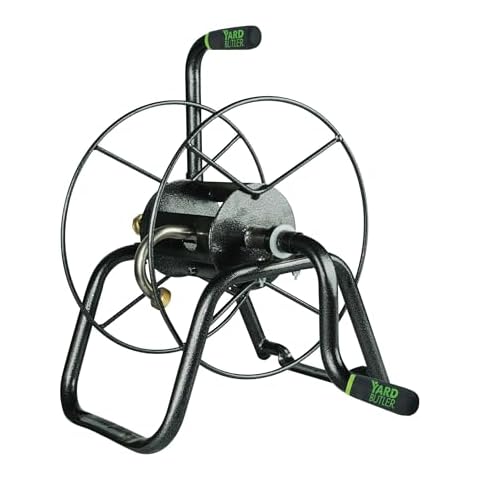 Yard Butler Portable Ground/Wall Mount Hose Reel, 75ft - Leakproof Hose Storage Solution - Durable Powder Coated Steel Construction - Rust Resistant Outdoor Watering Accessory - Tangle-Free Operation Cover