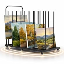 DURABLE ALL-METAL STRUCTURE — BUILT TO LAST: Made of premium powder-coated steel that resists rust, scratches, and bending. The solid base and reinforced uprights provide reliable support for multiple large artworks. 10-SLOT LARGE CAPACITY DESIGN: Fe...