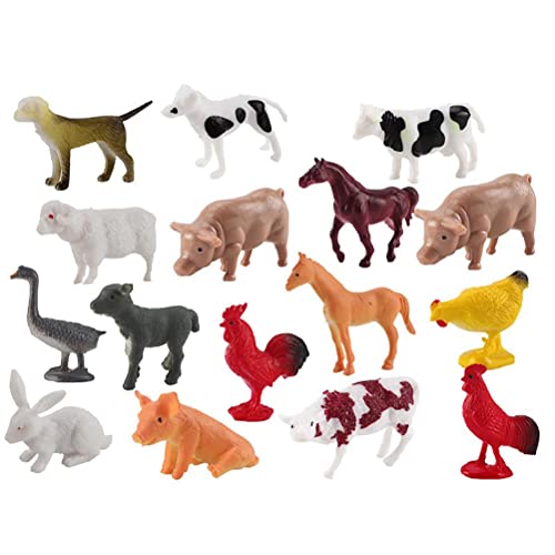 HUSHUI Bauernhof Tierfiguren Spielzeug, 16 STÜCKE Bauernhof Tierfiguren Simulation Kunststoff Bauernhof Tier Miniatur… – Bild 5