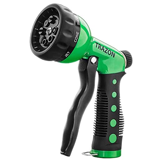 Garden Hose Nozzle - High Pressure Water Hose Nozzle - Metal Body, Outdoor Water Hose Nozzle Sprayer with 8 Adjustable Patterns, Hose Spray Nozzle Heavy Duty for Garden, Lawn, Car Wash