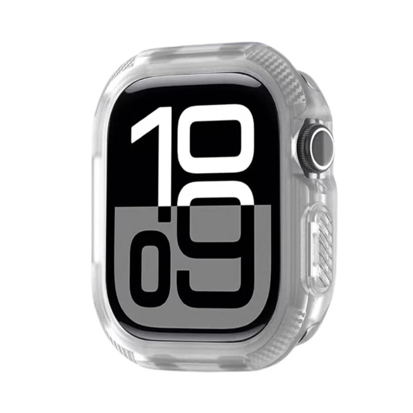 Image of Meyaar Tough Armour Case Compatible for Apple Watch Series 10 46mm Military Grade Protective Cover, TPU Bumper Case for Apple Watch Series 10 46mm (2024) (Clear, 46MM)
