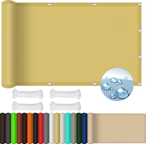 Outdoor Garden Patio Shade Cloth Cover 0,5 x 0,5 m Impermeable 98% UV Block Sun Protection Sun Shade Sail Canopy Cream Color Includes Grommets and Rope