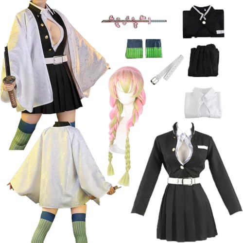Hauioe Kanroji Mitsuri Costume Uniform Dress Full Set For Women Party Outfit