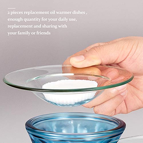 image for Patelai 4.5'' Replacement Oil Warmer Dish Round Glass Dish Wax Melt Wa