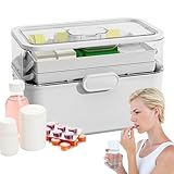 Medicine Organizer - 11.22x6.69 X 6,1 Zoll Home Cabinet Storage Box, 3 -Stufe -Medikamentenbehälter, Pille Mit Großer Kapazität Mit Abnehmbarem Tablett | Langlebiger Erste -Hilfe -Kit Für Frauen,