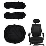 3 Pcs Office Chair Arm Covers Removable and Stretchable Armrest Protectors Stretch Universal Rotating Rolling Desk Chair Slipcover Washable for Desk and Computer Chairs Women Men Black