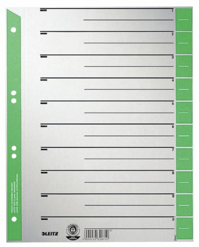Intercalaire A4 Vert Leitz 1652-00-55 idéal pour organiser vos cours