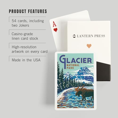 Baraja de cartas póker Glacier National Park Montana miniatura 3