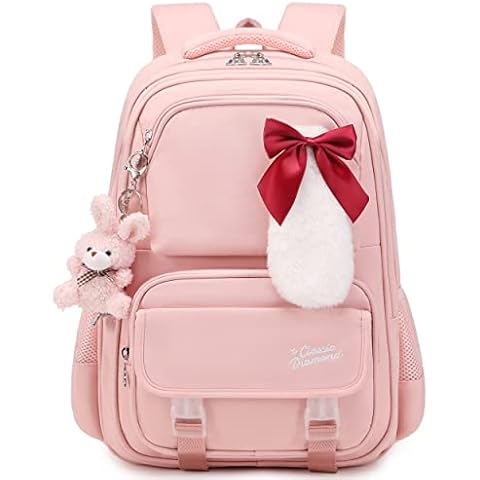 YOJOY Laptop Backpack 15.6 Inch School Bag Kids Elementary Primary Backpacks Bookbags for Women Girls Teens Travel Daypack (Pink) Cover