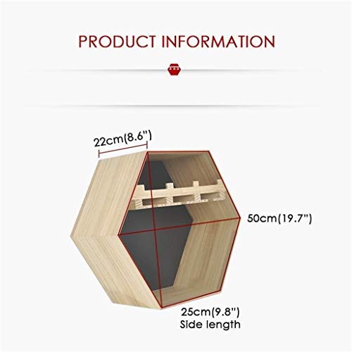 Casier à vin en bois hexagonal pour gagner de la place au mur - 4