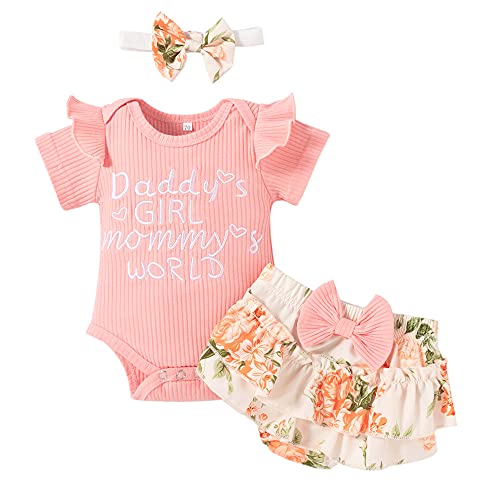 Image of Catpapa Newborn Baby Girl Romper Jumpsuit Bodysuit +Pants Shorts+Headband Outfit Set
