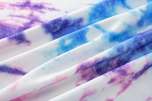 Image of Tie Dye Pajamas for Girls Soft Butterfly Sloth Fall Clothes Big Kids Sleepwear 2-Piece Long Sleeve Set Size 6-16