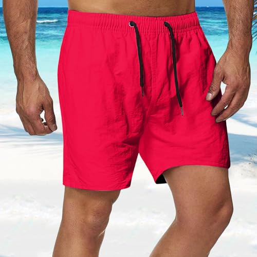 SUWBMHWE Workout Shorts Pack Candy Colored Quarter Pants for Men Sports Loose Quick Drying Thin Beach Pants Swim Trunks2